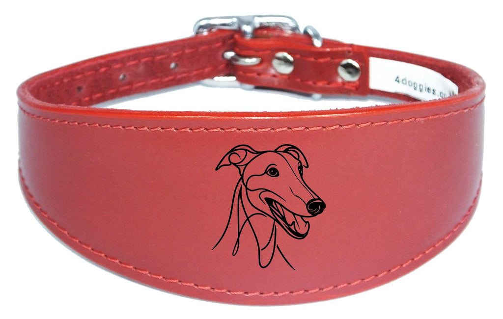 Sighthound Leather Greyhound Whippet Dog Collar with Padded Backing NL 3