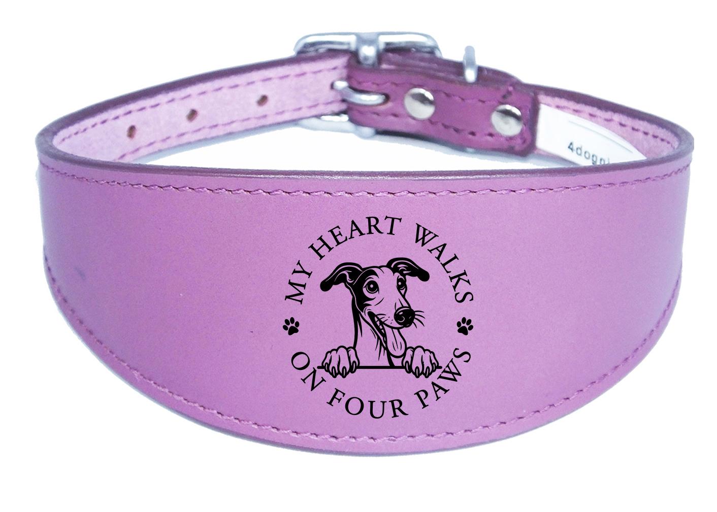 Greyhound Whippet Handmade Wide Leather Collar For Sighthound NL 41