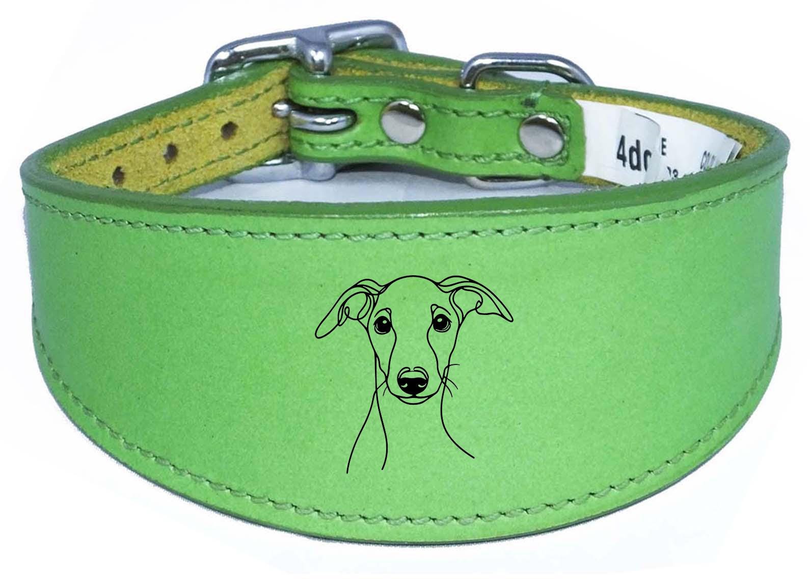 Wide Whippet Dog Collar Greyhound Sighthound  with Padded Backing NL 12