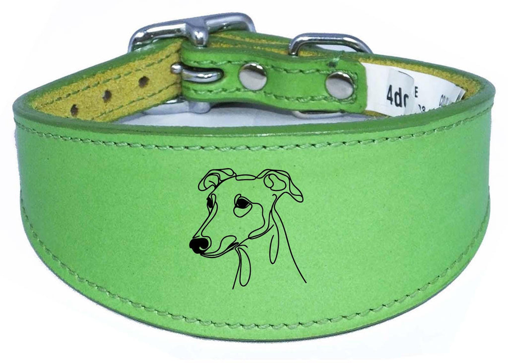 Sighthound Leather Handmade Wide Collar For Greyhound Whippet NL 39