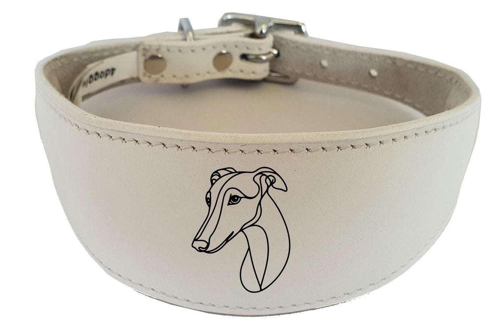 Luxury Padded Leather Sighthound Whippet Collar  Handmade in the UK NL 20