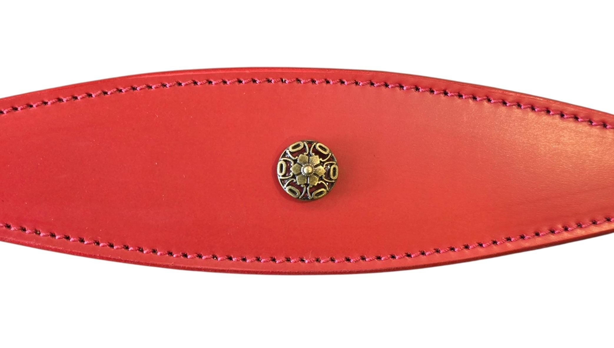 Leather Collar For Sighthound Whippet Greyhound Lurcher Decorative Stud Design DS9
