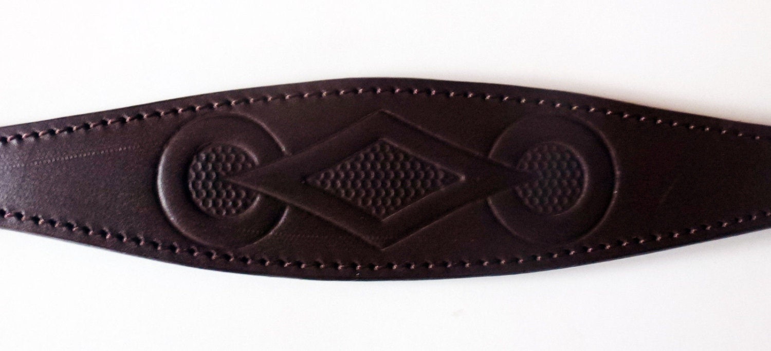 Brown Retro Embossed Leather Whippet Collar Greyhound Collar Dog Collars Galgo