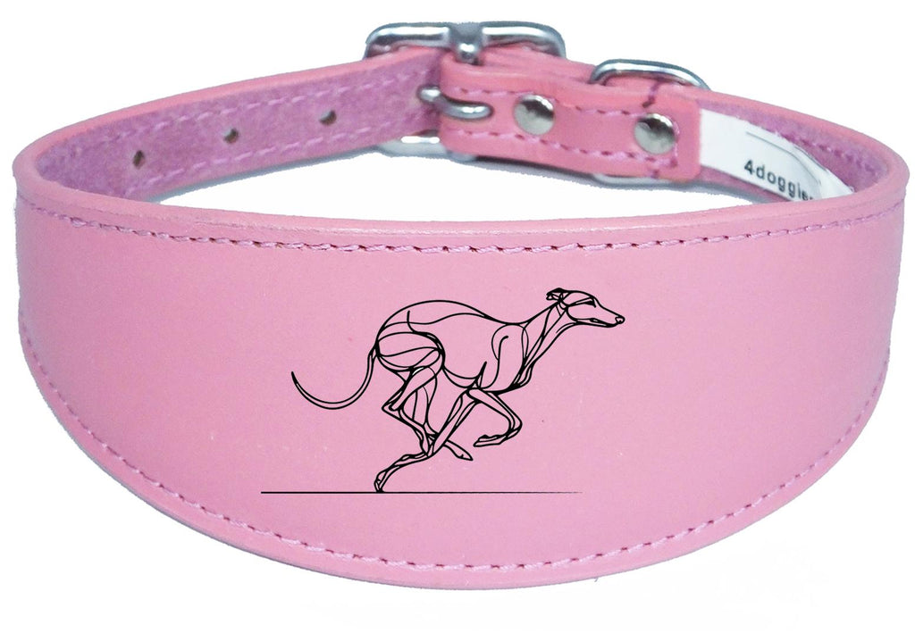 Greyhound Sighthound Whippet Wide Dog Collar with Padded Backing NL 15