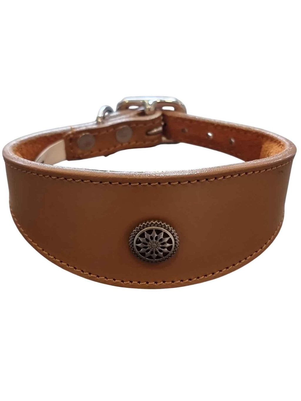 Leather Collar For Whippet Greyhound Lurcher Decorative Stud Design DS 3