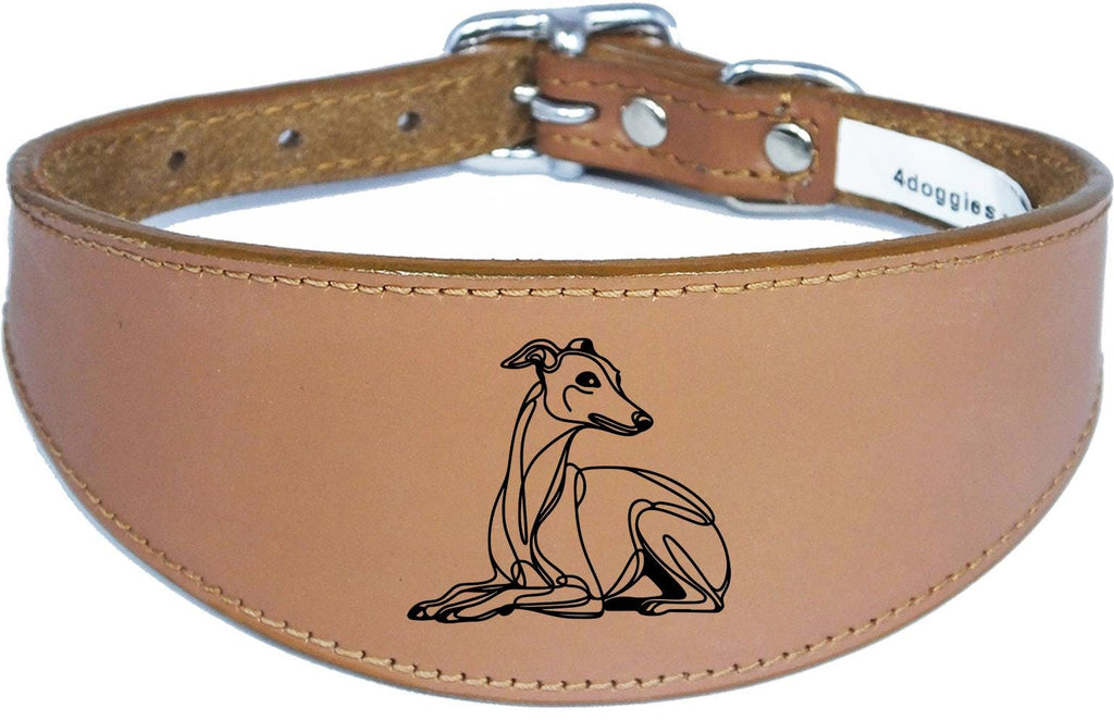 Wide Leather Handmade Collar For Greyhound Whippet Sighthound NL 36