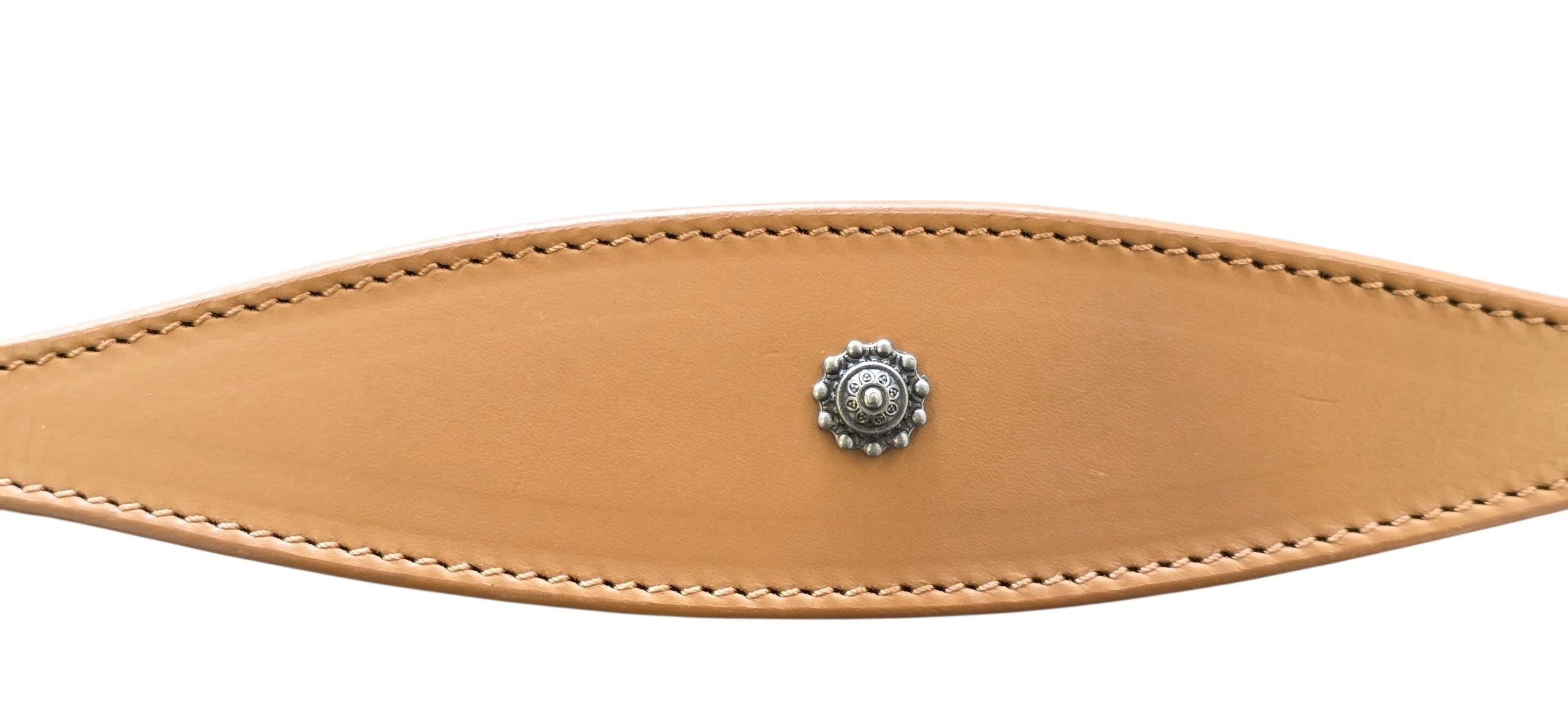Leather Collar For Sighthound Whippet Greyhound Lurcher Decorative Stud Design DS 7