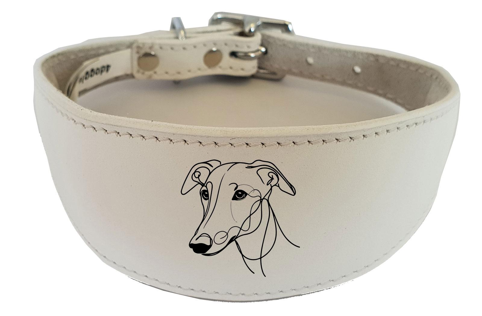 Leather Greyhound Sighthound Whippet Dog Collar with Padded Backing NL 8