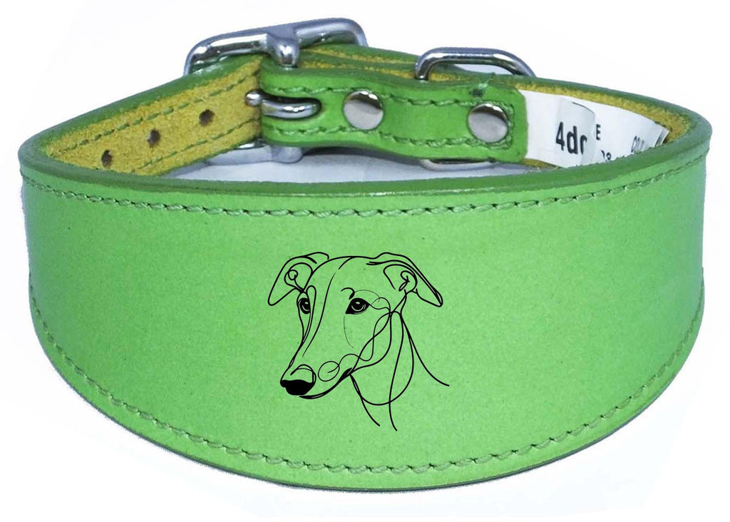 Leather Greyhound Sighthound Whippet Dog Collar with Padded Backing NL 8