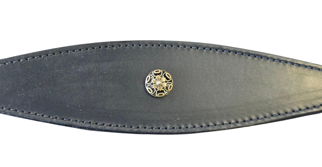 Leather Collar For Sighthound Whippet Greyhound Lurcher Decorative Stud Design DS9