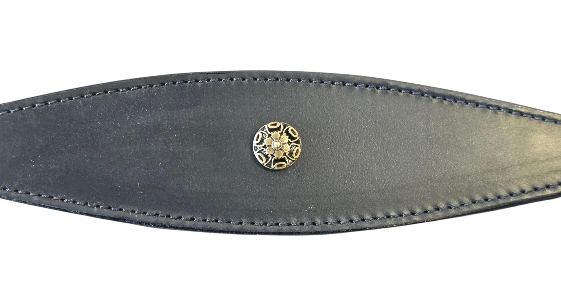 Leather Collar For Sighthound Whippet Greyhound Lurcher Decorative Stud Design DS9