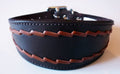 Brown Oval Stitch Leather Whippet Collar Greyhound Collar lévriers galgo Dog