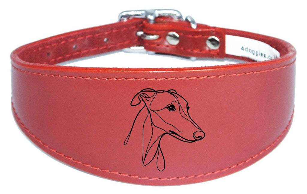 Wide Greyhound Sighthound Whippet Dog Collar with Padded Backing NL 11