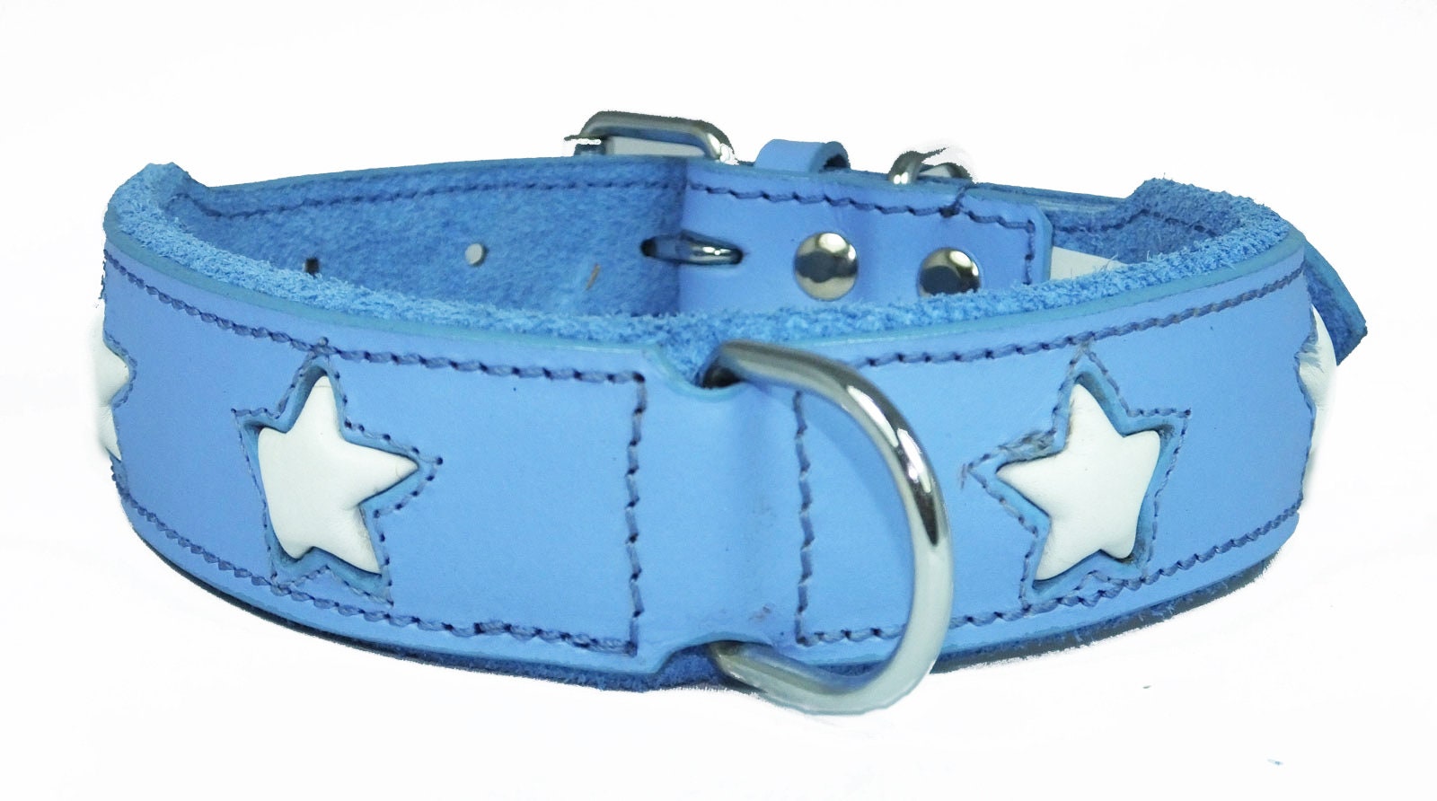 Leather Padded collar Staffordshire Bull Terrier Dog Collar Padded Dog Collars Staffy Bulldog Stars