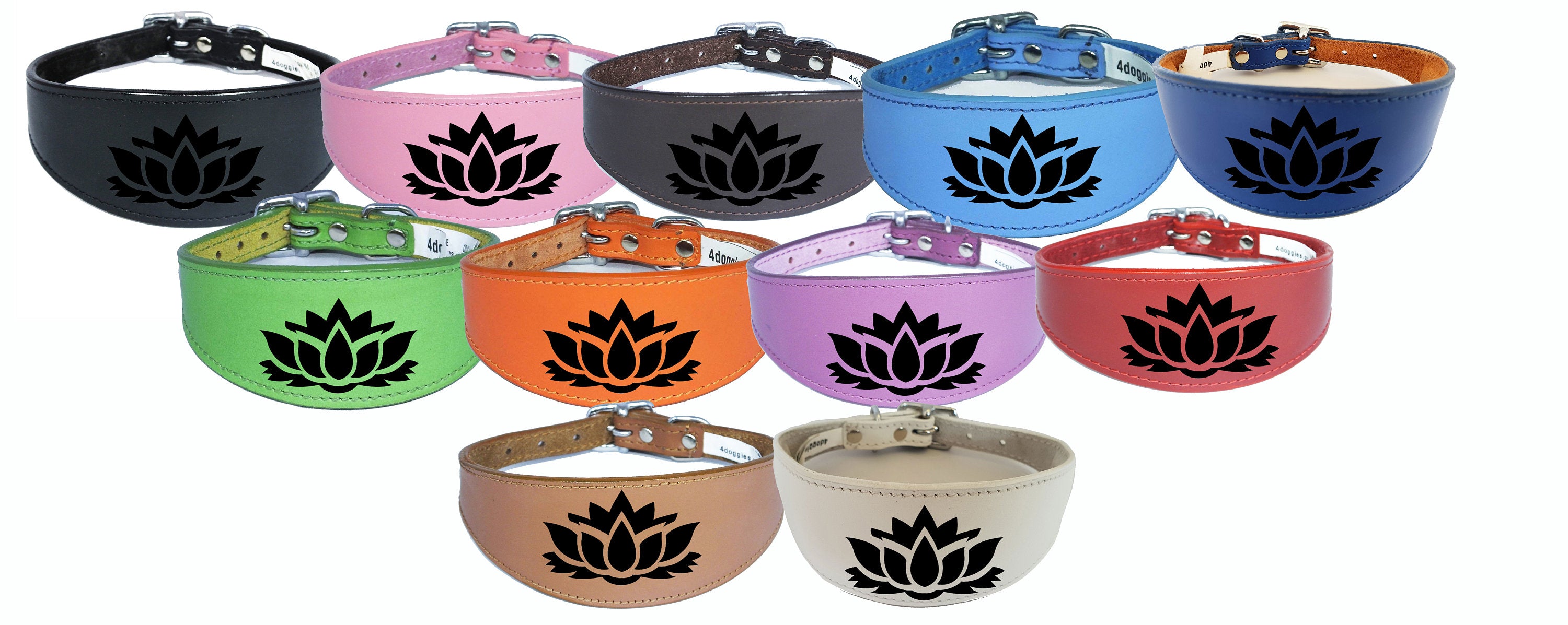 Italian Greyhound Collar Whippet Collar Greyhound Collar Padded Backing Dog Collar Engraved D16