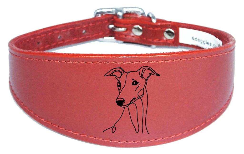 Handmade Wide Leather Collar For Greyhound Whippet Sighthound NL 34