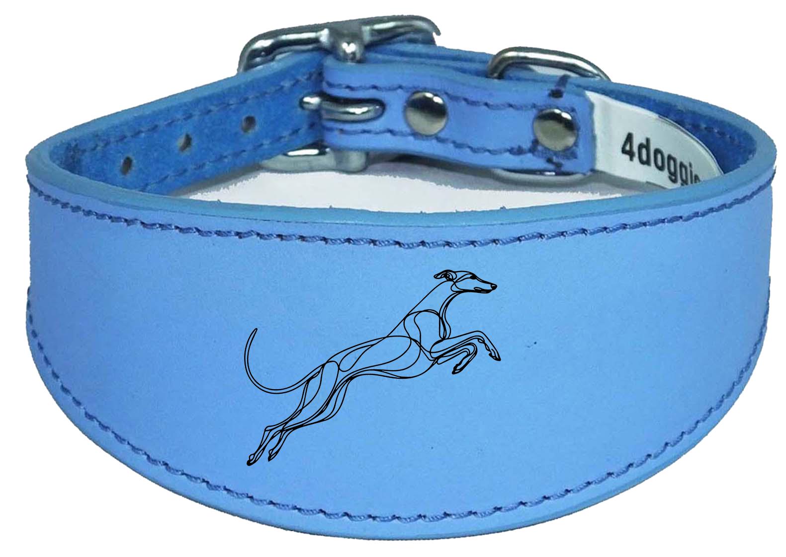 Sighthound Whippet Collar Luxury Padded Leather Handmade in the UK NL 19