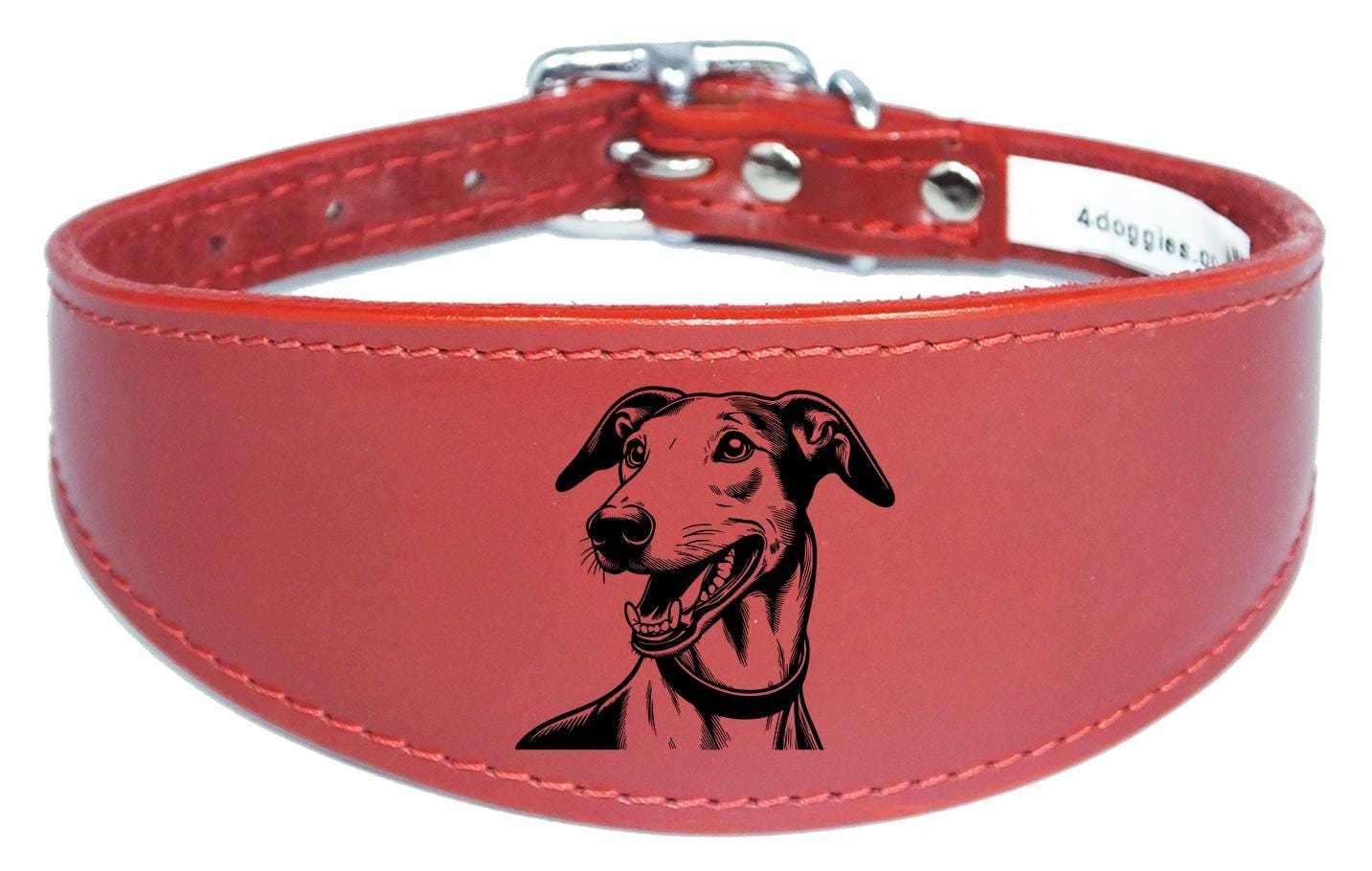 Wide Leather Handmade Sighthound Whippet Greyhound Collar NL 46