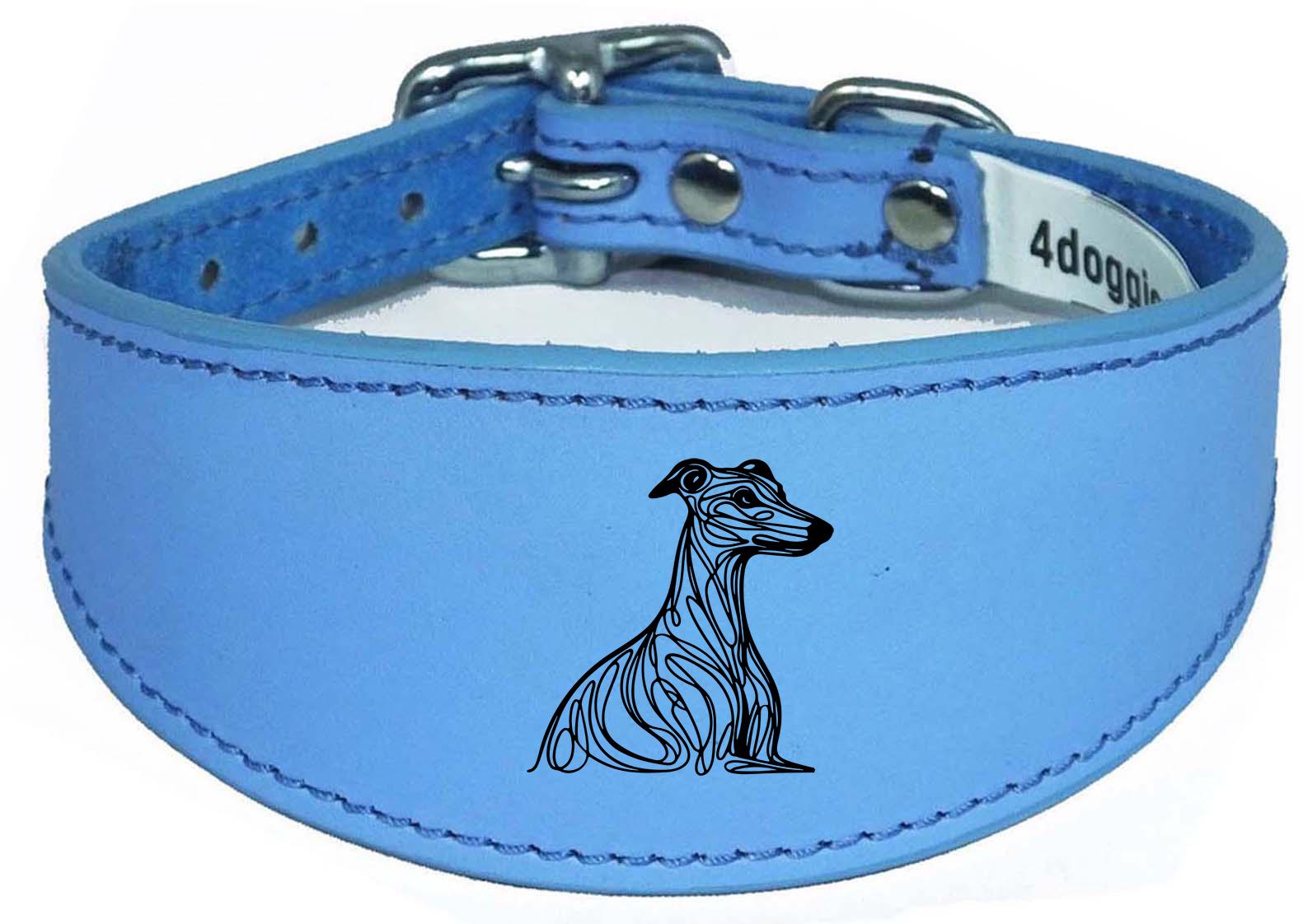 Wide Leather Handmade Collar For Greyhound Whippet Sighthound NL 37