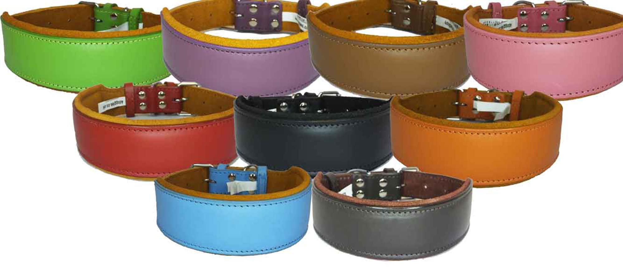 Leather Dog Collar Staffy Staffordshire Bull Terrier Bulldog 6 Sises 9 Colours