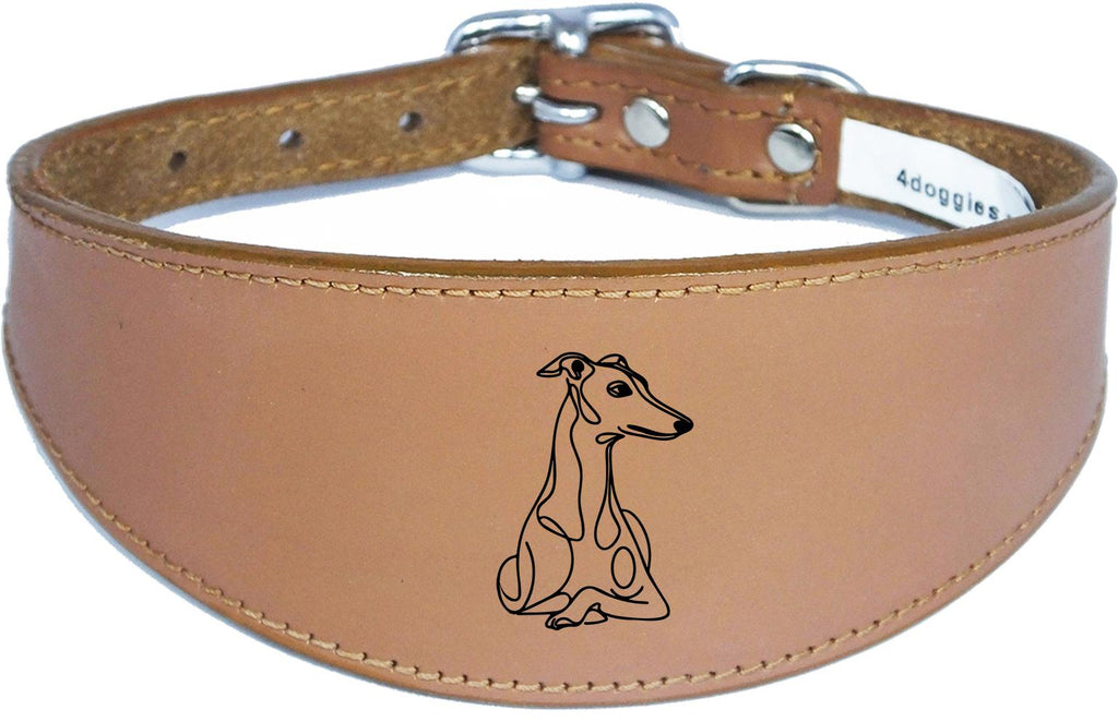 Leather Handmade Wide Collar For Greyhound Whippet Sighthound NL 38