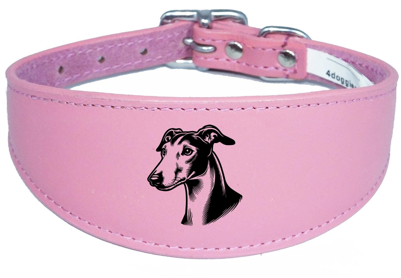Sighthound Handmade Wide Leather Collar For Greyhound Whippet NL 40