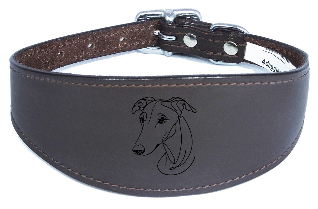 Wide Whippet Dog Collar Greyhound Sighthound with Padded Backing NL 13