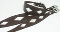 Brown Leather Whippet Collar Greyhound Sparkle Glitter Diamond Dog Collar Galgo Hound