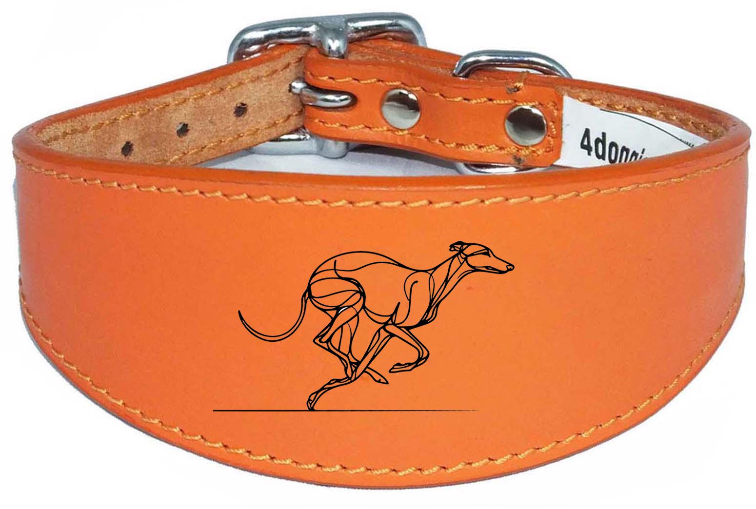 Greyhound Sighthound Whippet Wide Dog Collar with Padded Backing NL 15
