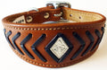 Tan Fish Bone Leather Whippet Greyhound Collar colliers pour lévriers galgos