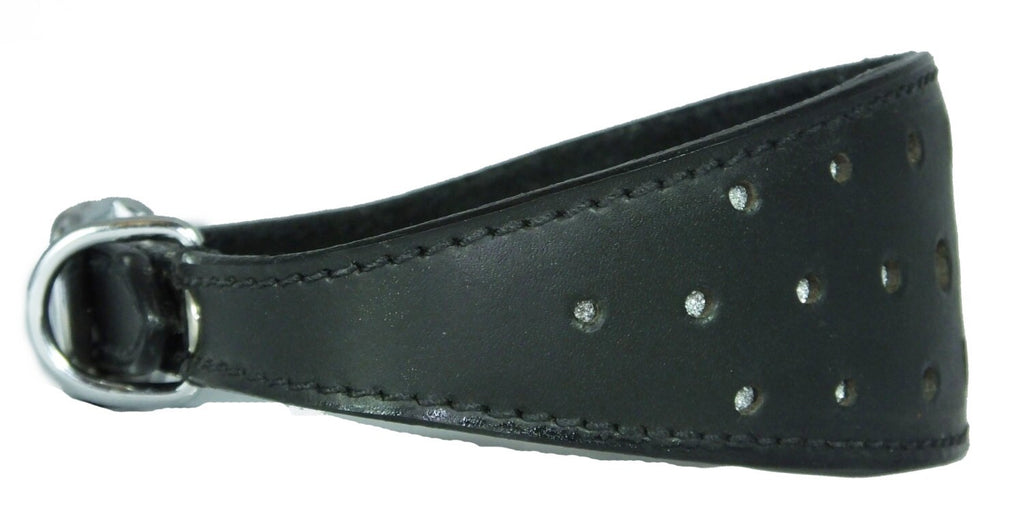 Black Circle Glitter Design Leather Whippet Collar Greyhound Collar Sight hound Dogs Collar