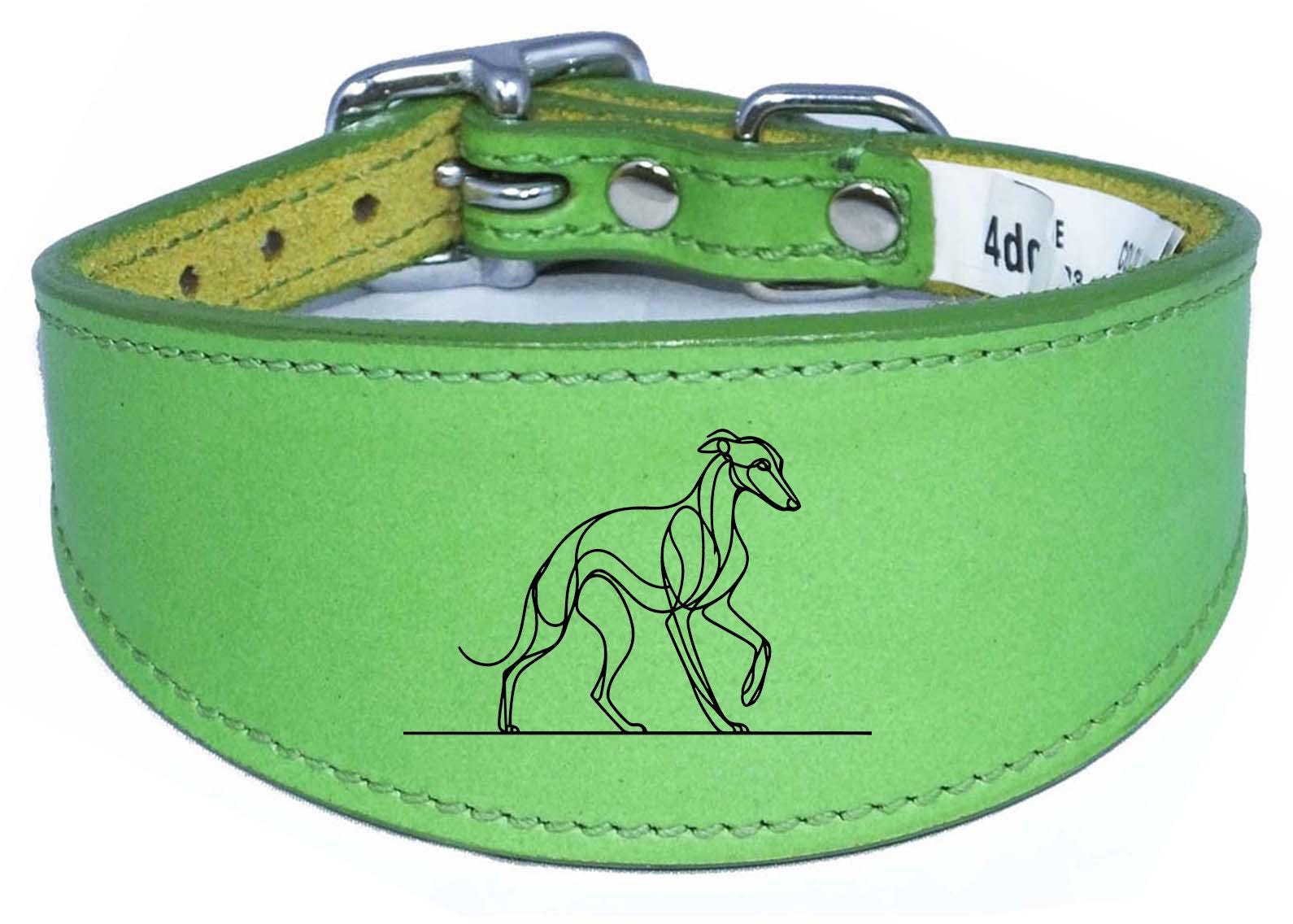 Whippet Wide Dog Collar Greyhound Sighthound with Padded Backing NL 14