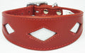 Red Leather Whippet Collar Greyhound Sparkle Glitter Diamond Dog Collar Galgo Hound
