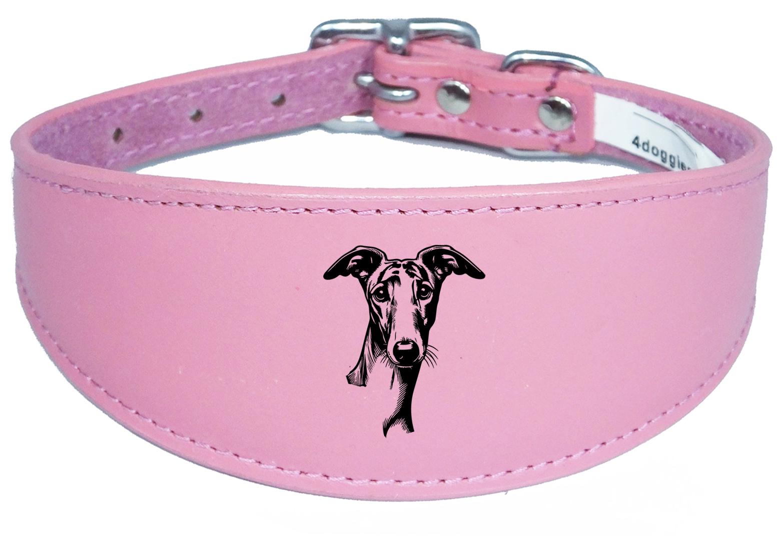 Whippet Greyhound Handmade Wide Leather Collar For Sighthound NL 42