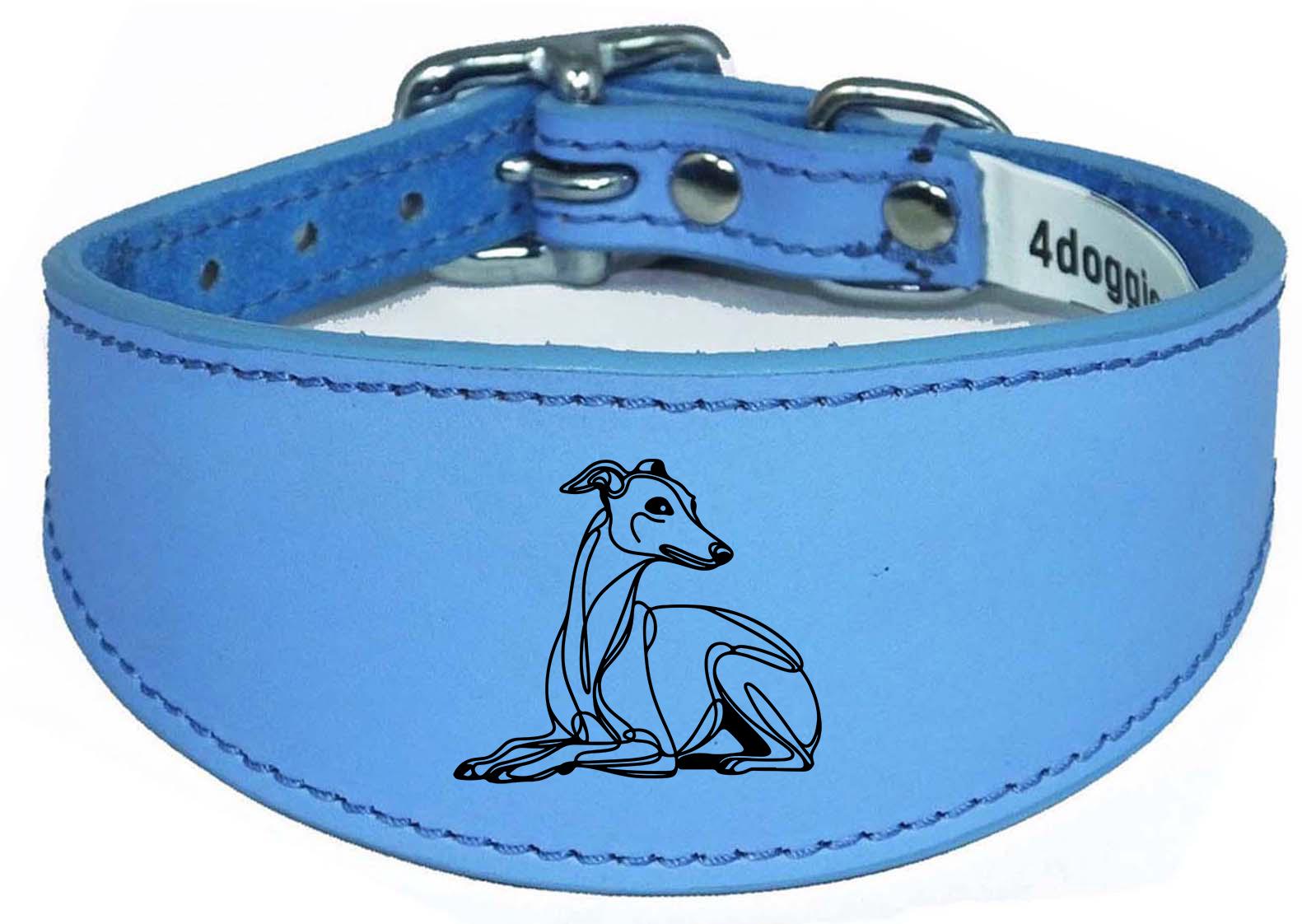 Wide Leather Handmade Collar For Greyhound Whippet Sighthound NL 36