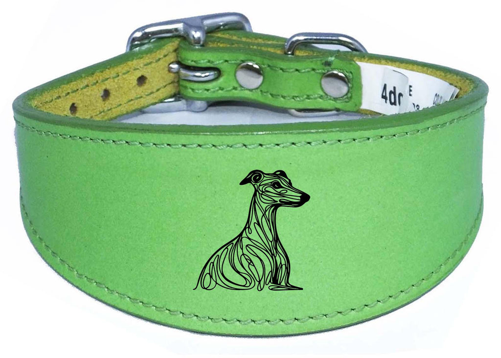 Wide Leather Handmade Collar For Greyhound Whippet Sighthound NL 37