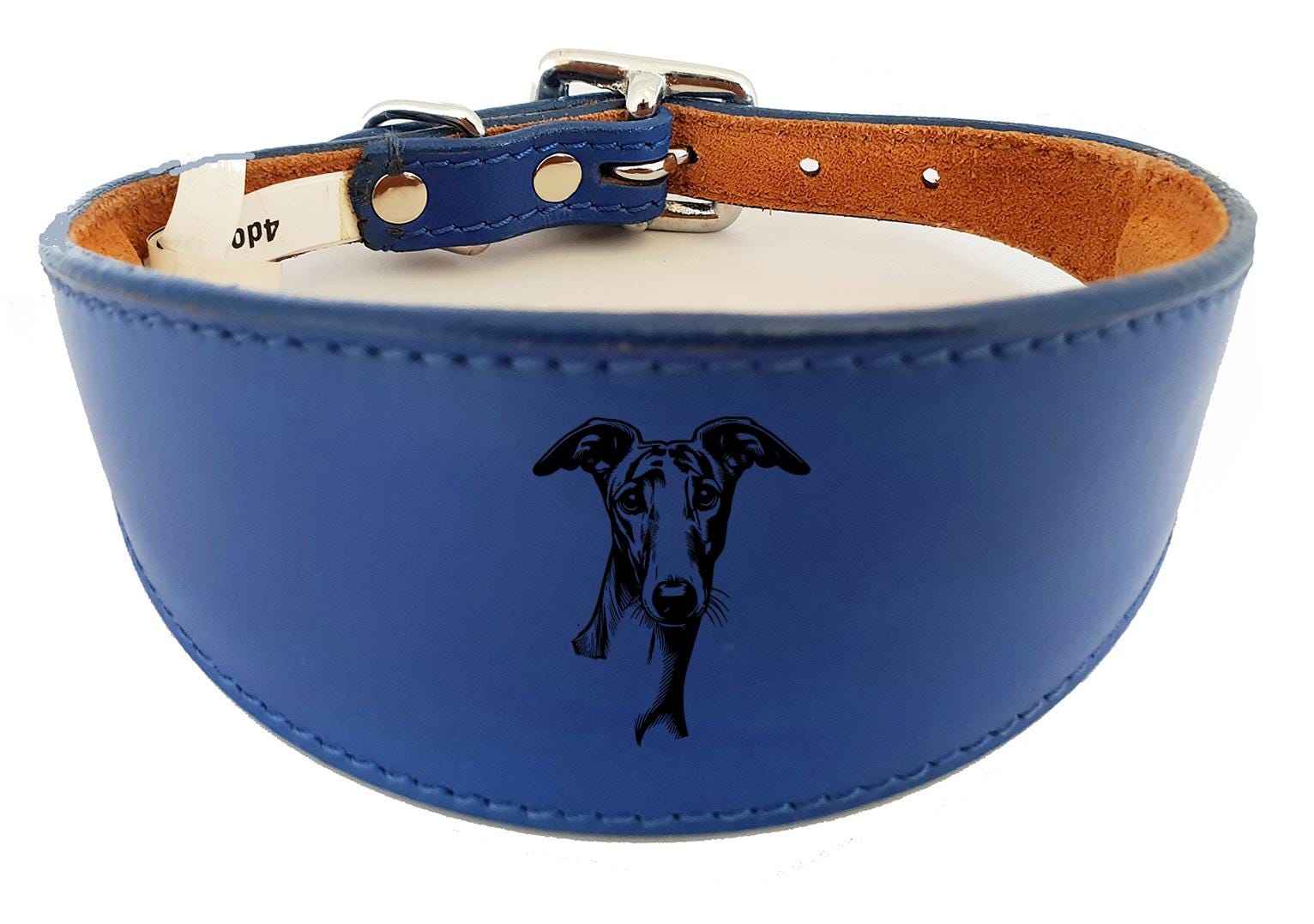 Whippet Greyhound Handmade Wide Leather Collar For Sighthound NL 42