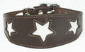 Brown Leather Whippet Collar Greyhound Collar Sparkle Glitter Star Sighthound Dogs