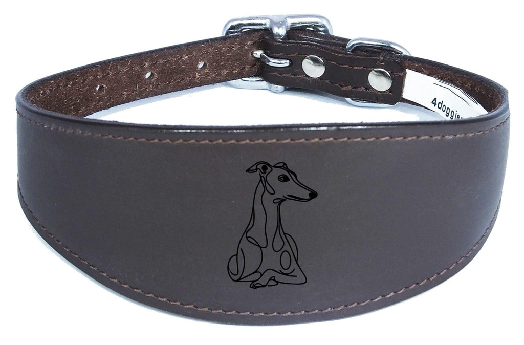 Leather Handmade Wide Collar For Greyhound Whippet Sighthound NL 38
