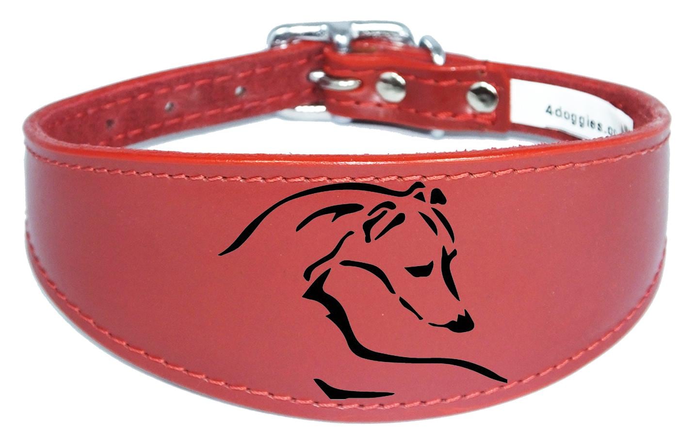 Dog Collar Leather Greyhound Collar Whippet Collar Padded Backing Laser Engraved D12