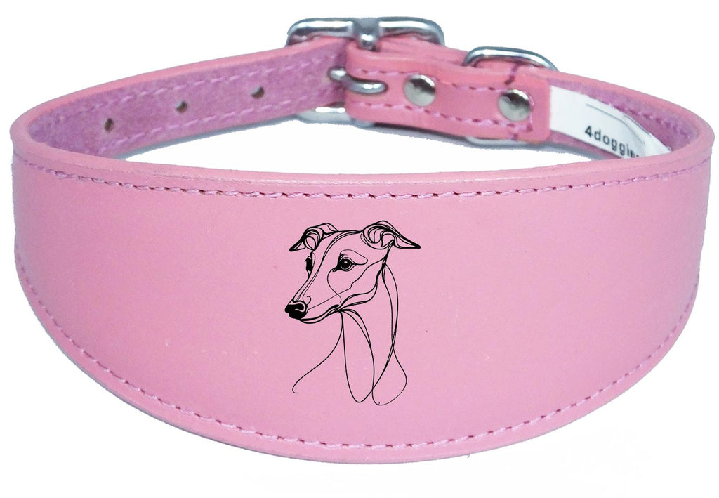 Luxury Padded Sighthound Leather Whippet Collar Handmade in the UK NL 21