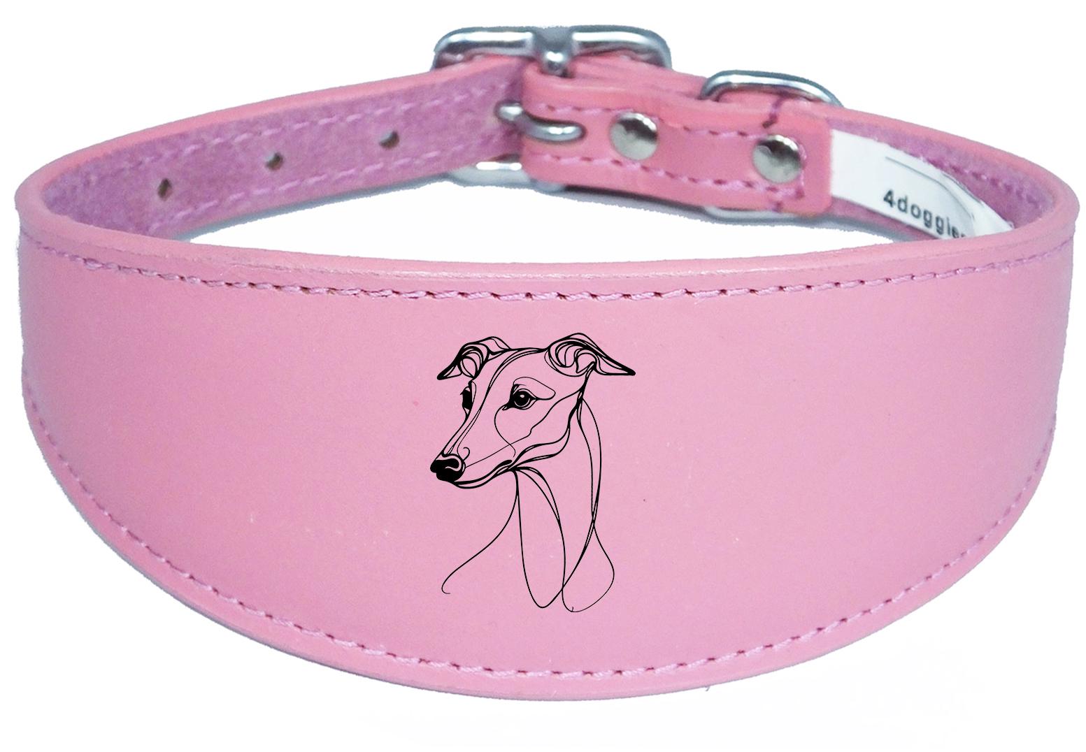 Luxury Padded Sighthound Leather Whippet Collar Handmade in the UK NL 21