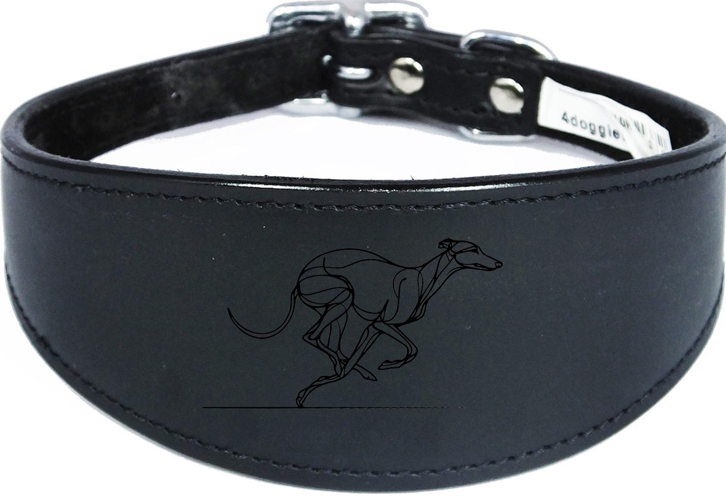 Greyhound Sighthound Whippet Wide Dog Collar with Padded Backing NL 15