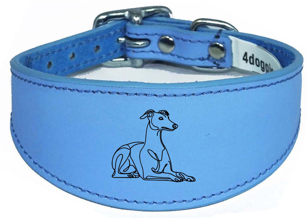Wide Leather Collar For Greyhound Whippet Sighthound NL 32