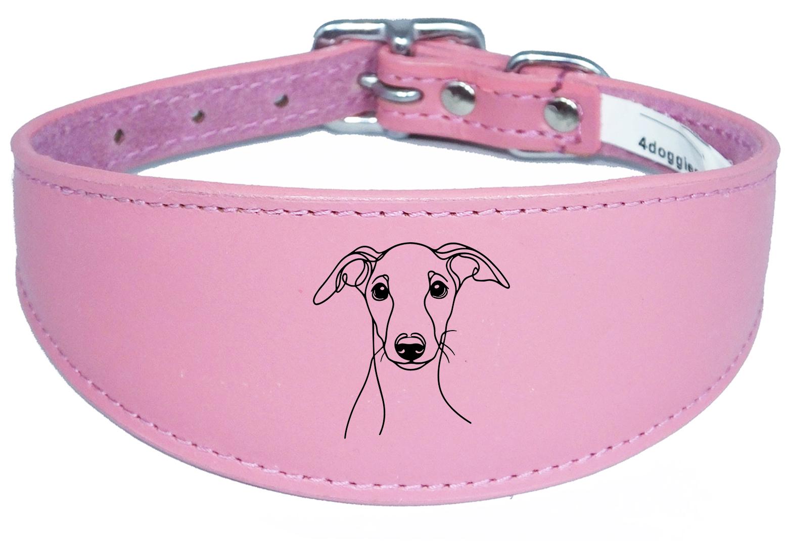 Wide Whippet Dog Collar Greyhound Sighthound  with Padded Backing NL 12
