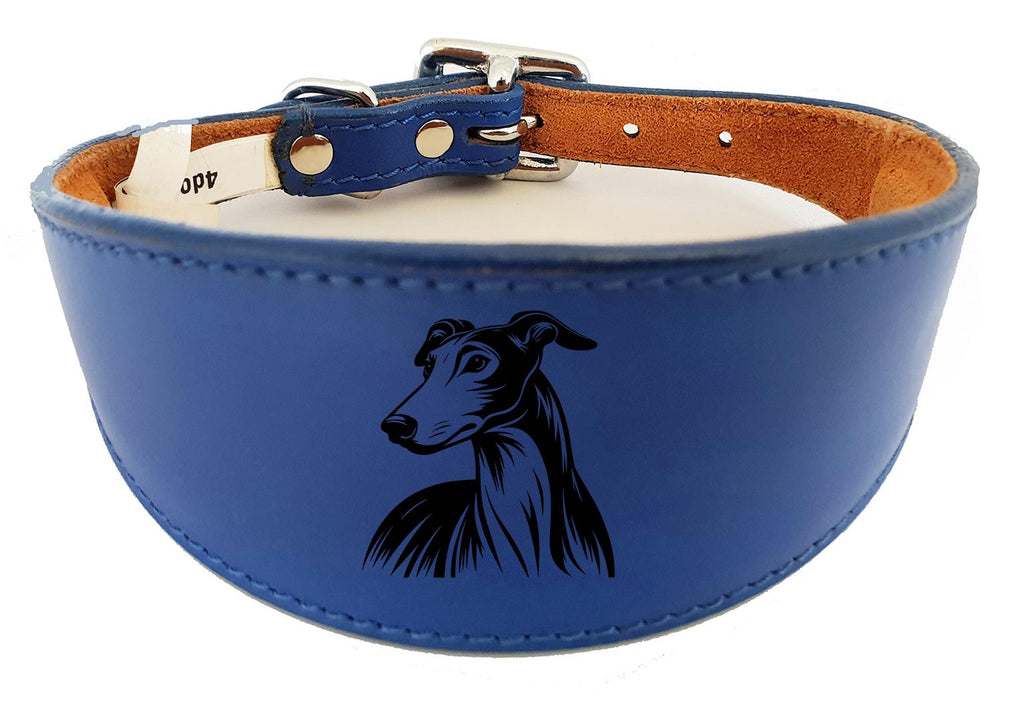 Whippet Greyhound Sighthound Padded Leather Luxury Collar NL 24