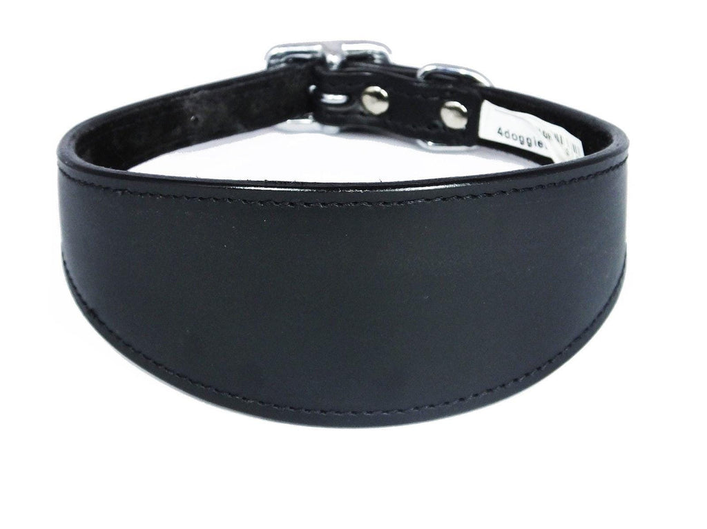 Iggy, Whippet, Greyhound, Lurcher Plain Leather Collar Sude Backing