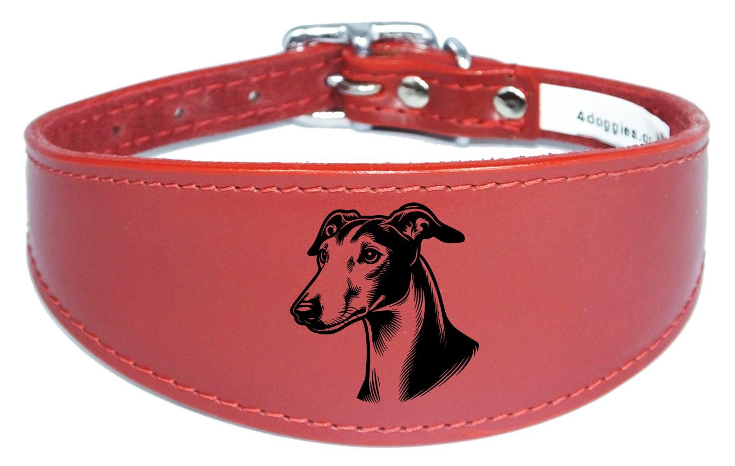 Sighthound Handmade Wide Leather Collar For Greyhound Whippet NL 40
