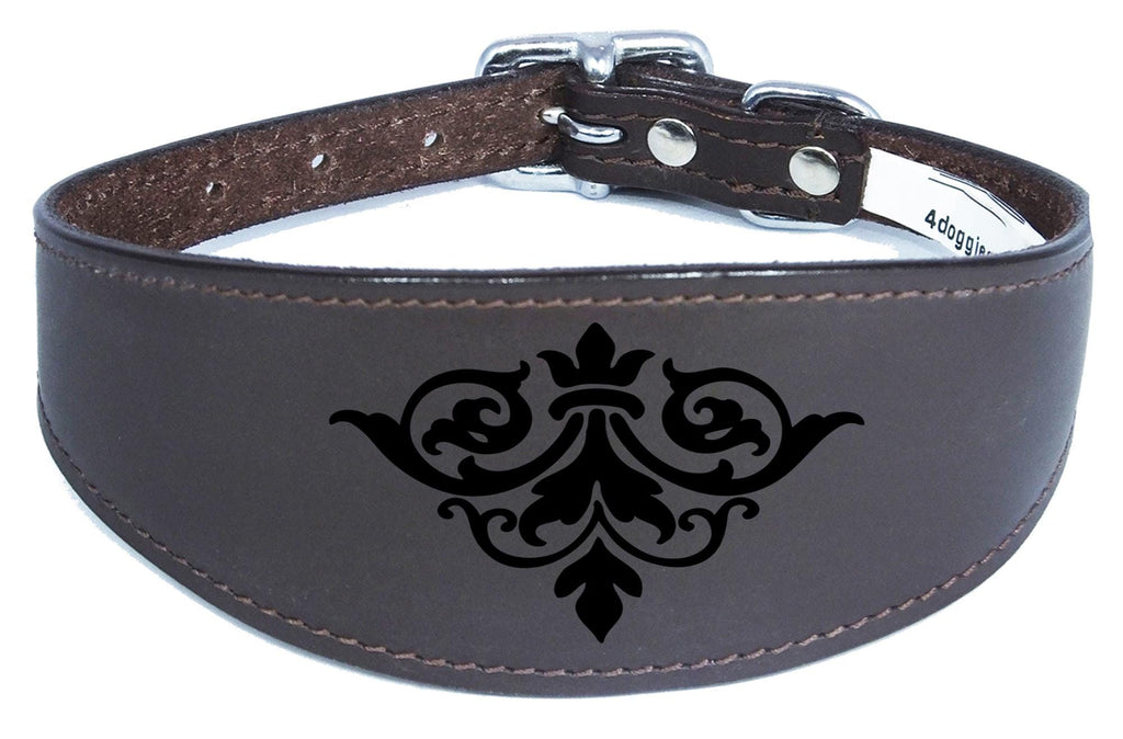 Italian Greyhound Collar Whippet Collar Greyhound Collar Padded Backing Dog Collar Engraved D19