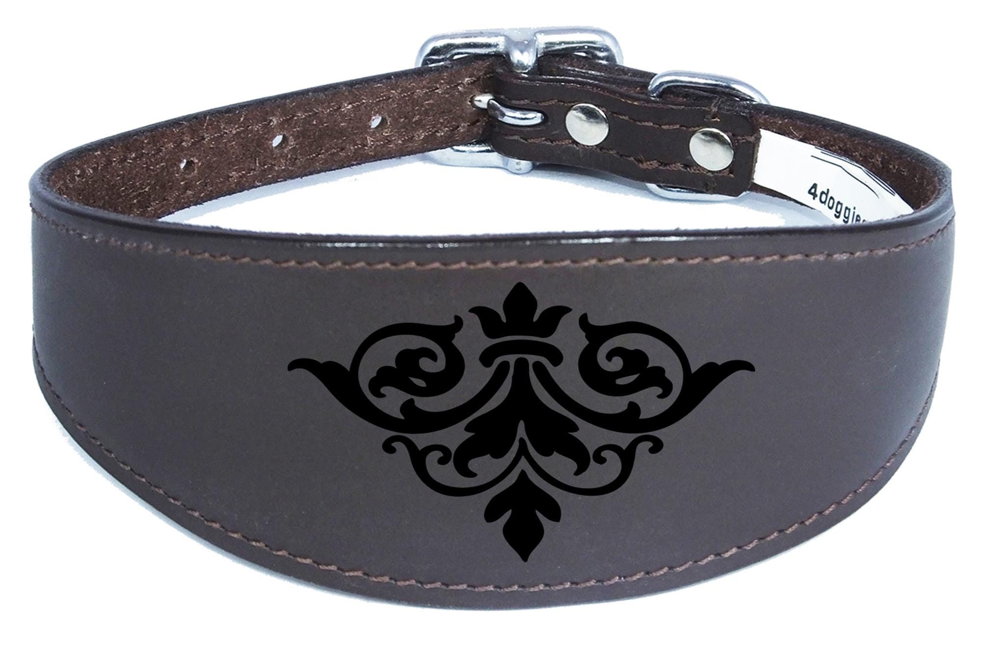 Italian Greyhound Collar Whippet Collar Greyhound Collar Padded Backing Dog Collar Engraved D19